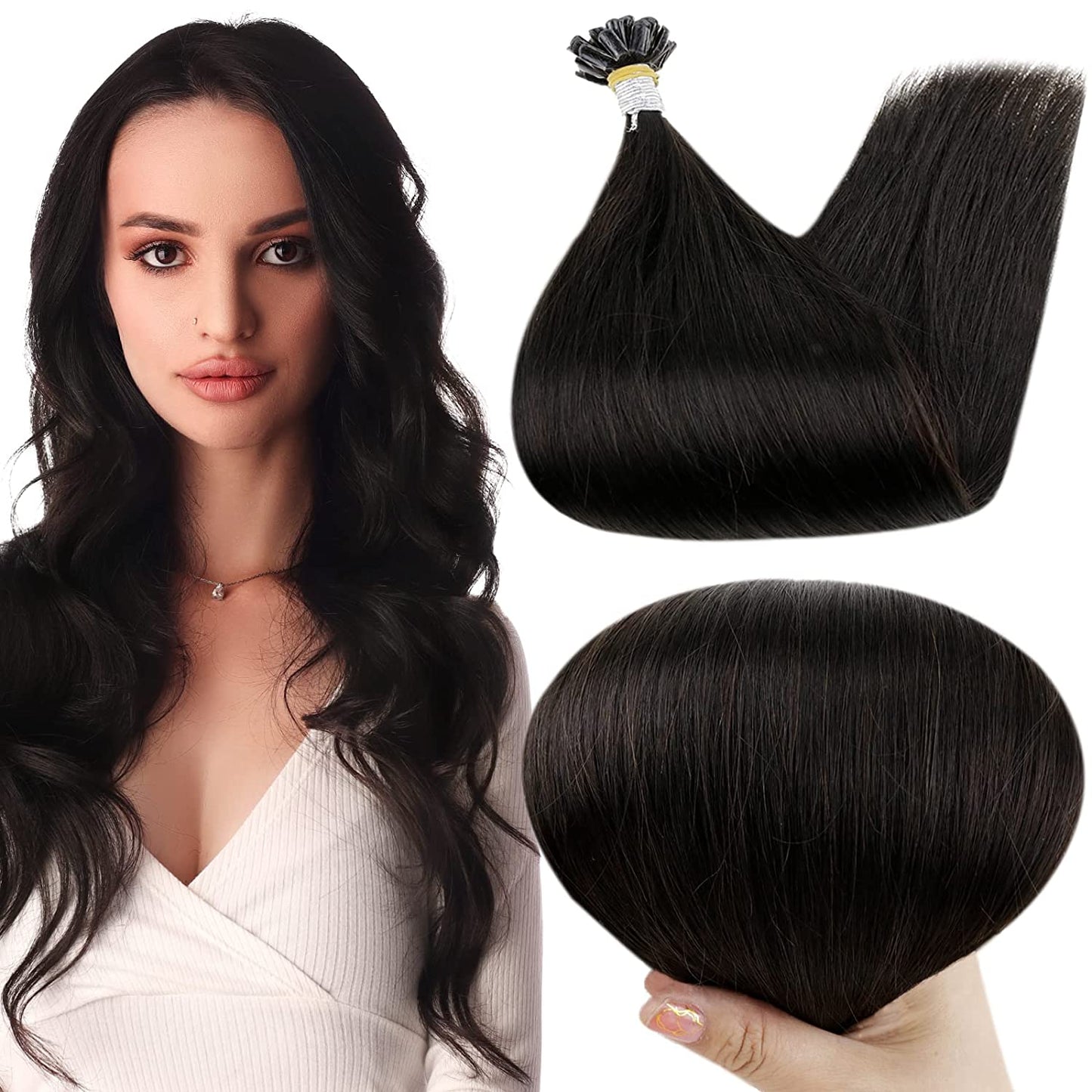 Extensii de păr cu cheratină Brunet Deschis #1B