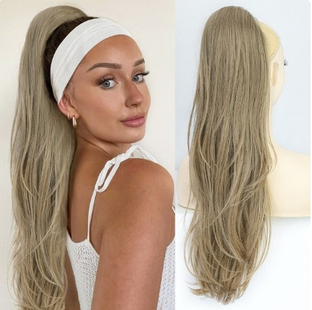 Coada de Par Dreapta Blond Inchis 60 cm Dublu volum 170 gr