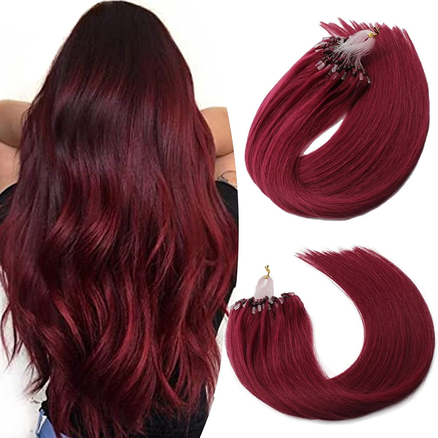 Extensii de păr cu microring Roscat Burgundy #33J