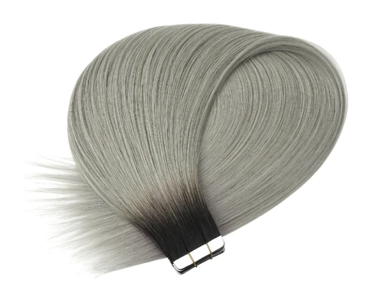 Extensii cu Banda Ombre Negru Grey #1#grey