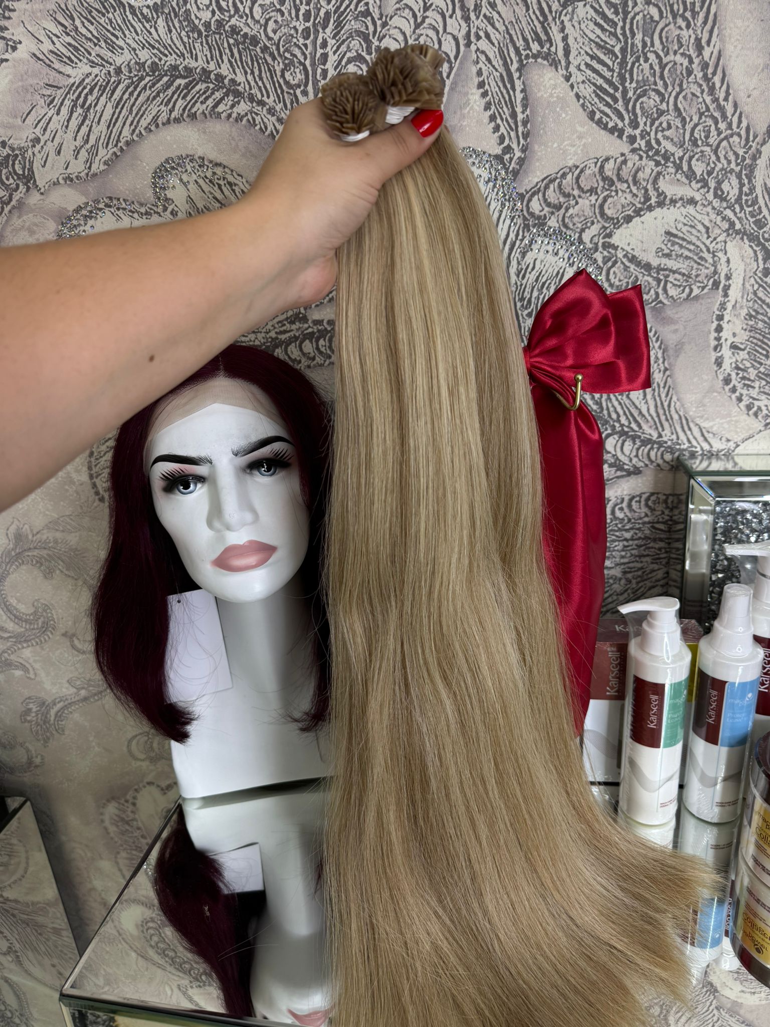 Extensii Cheratina Par Rusesc Balayage Blond Deschis Blond Inchis