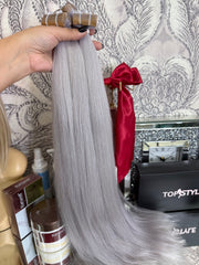 Extensii Tape On Par Natural Rusesc Blond Gri