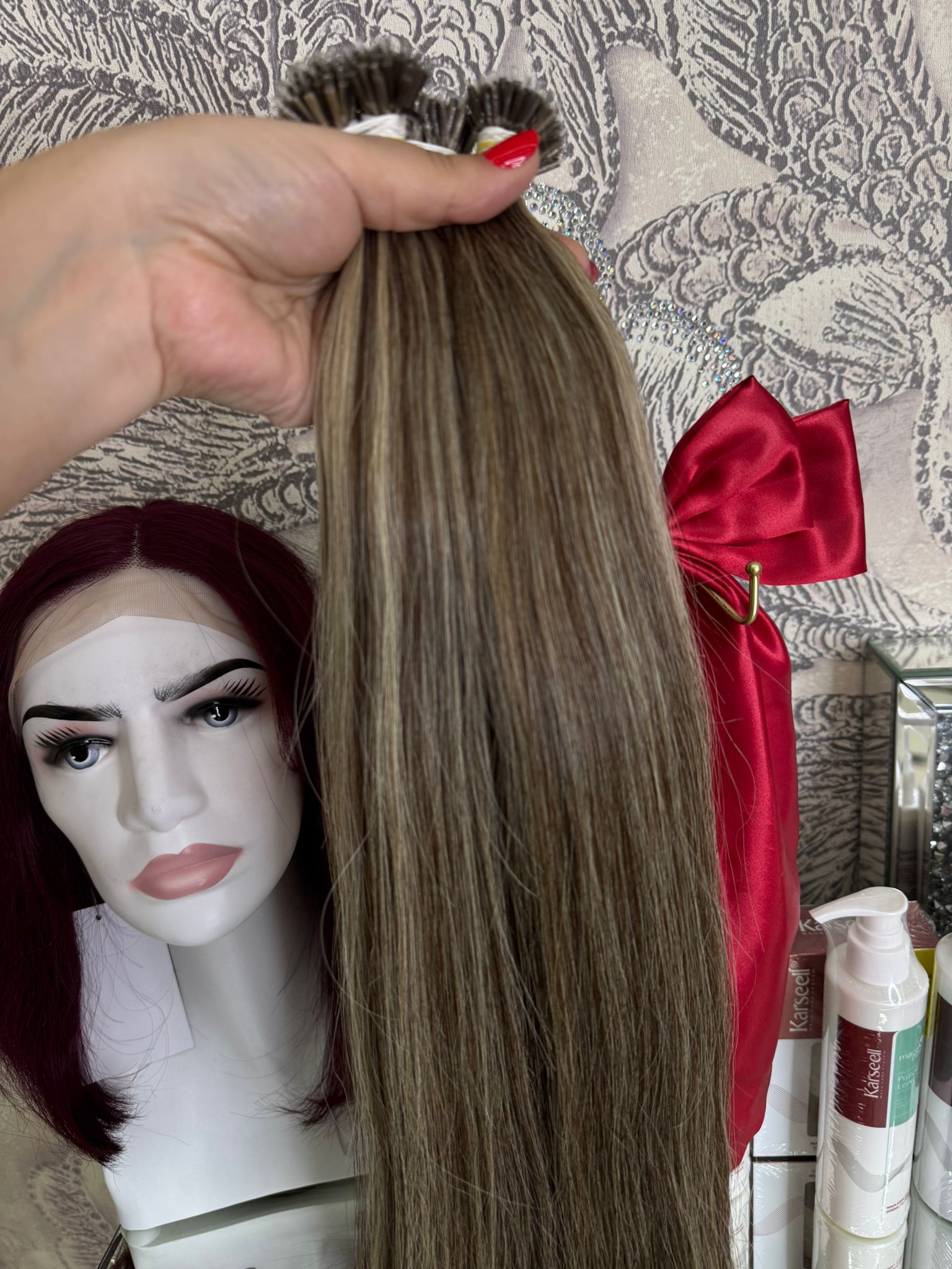 Extensii Nanoring Balayage Blond Deschis Ciocolatiu