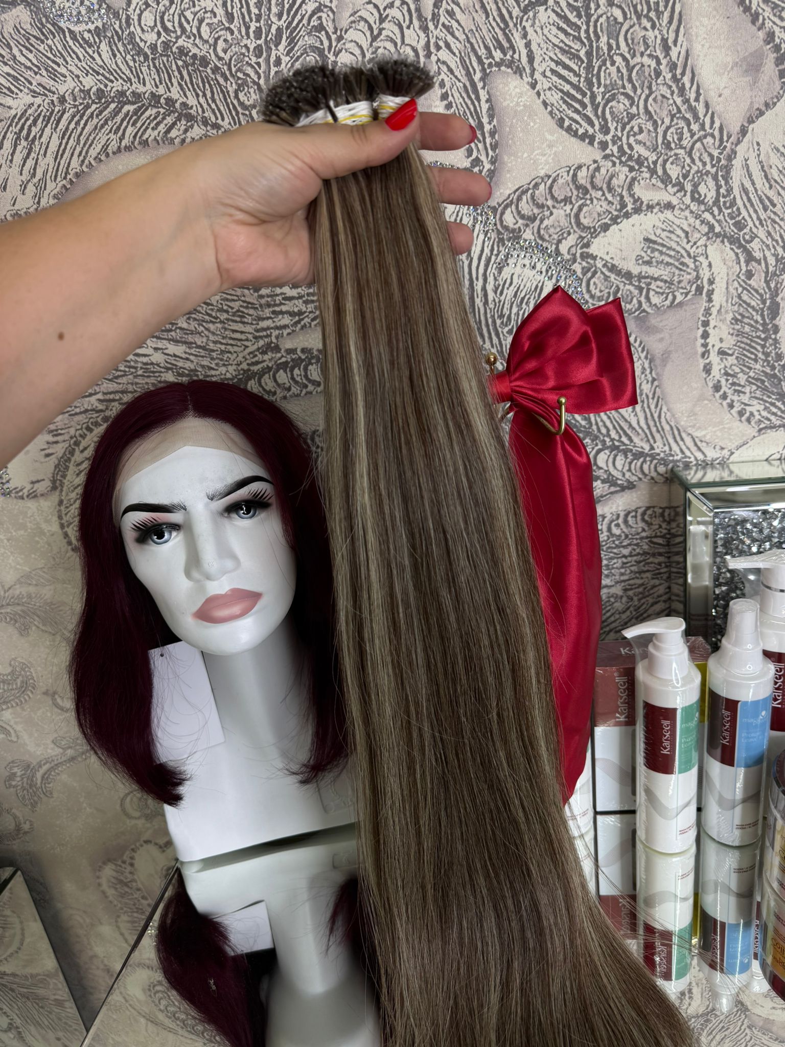 Extensii Nanoring Balayage Blond Deschis Ciocolatiu