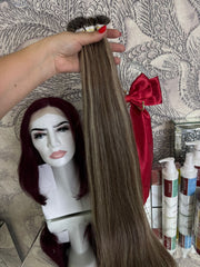 Extensii Nanoring Balayage Blond Deschis Ciocolatiu