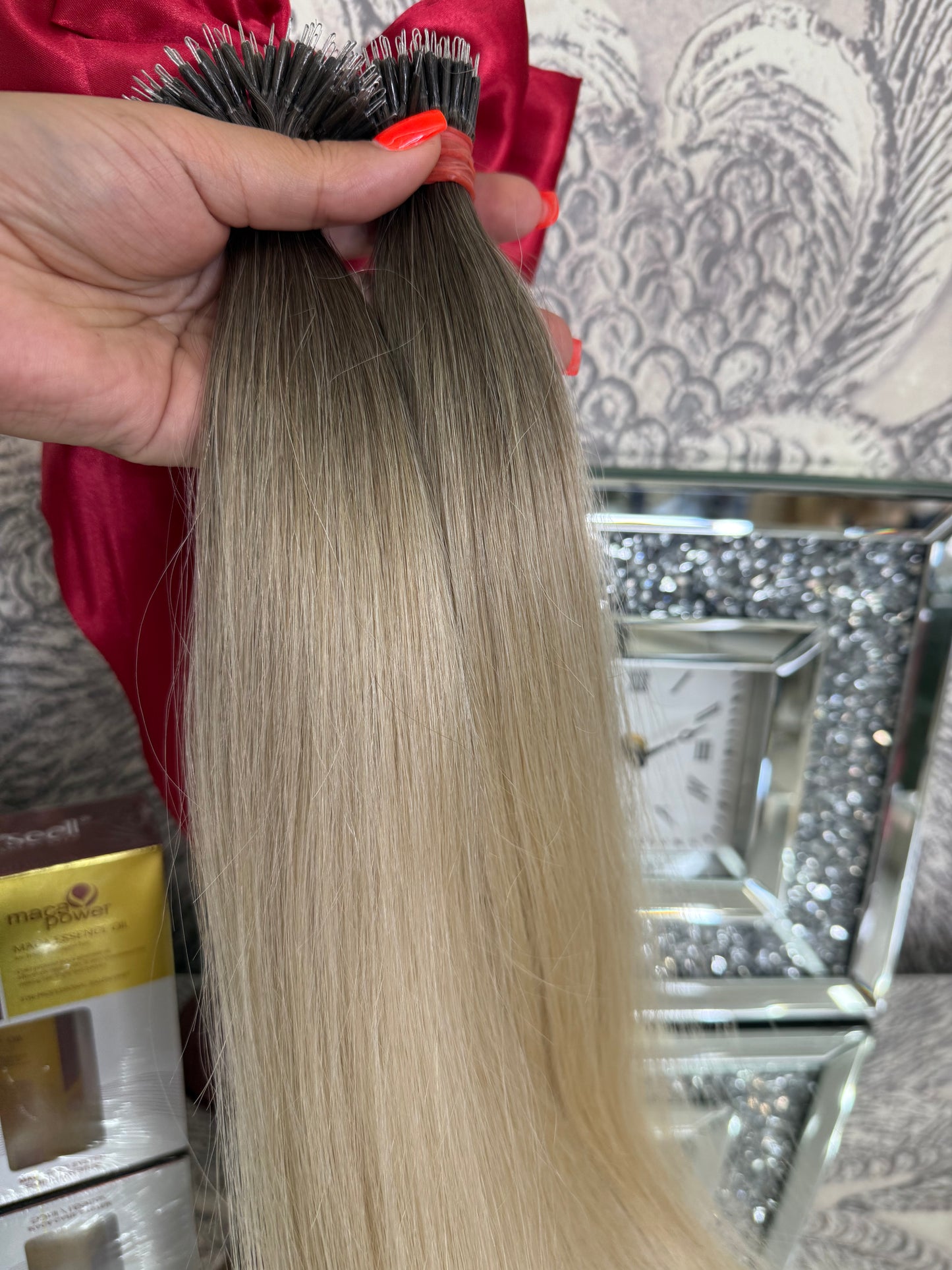 Extensii Nanoring Păr Rusesc Ombre Saten deschis Blond