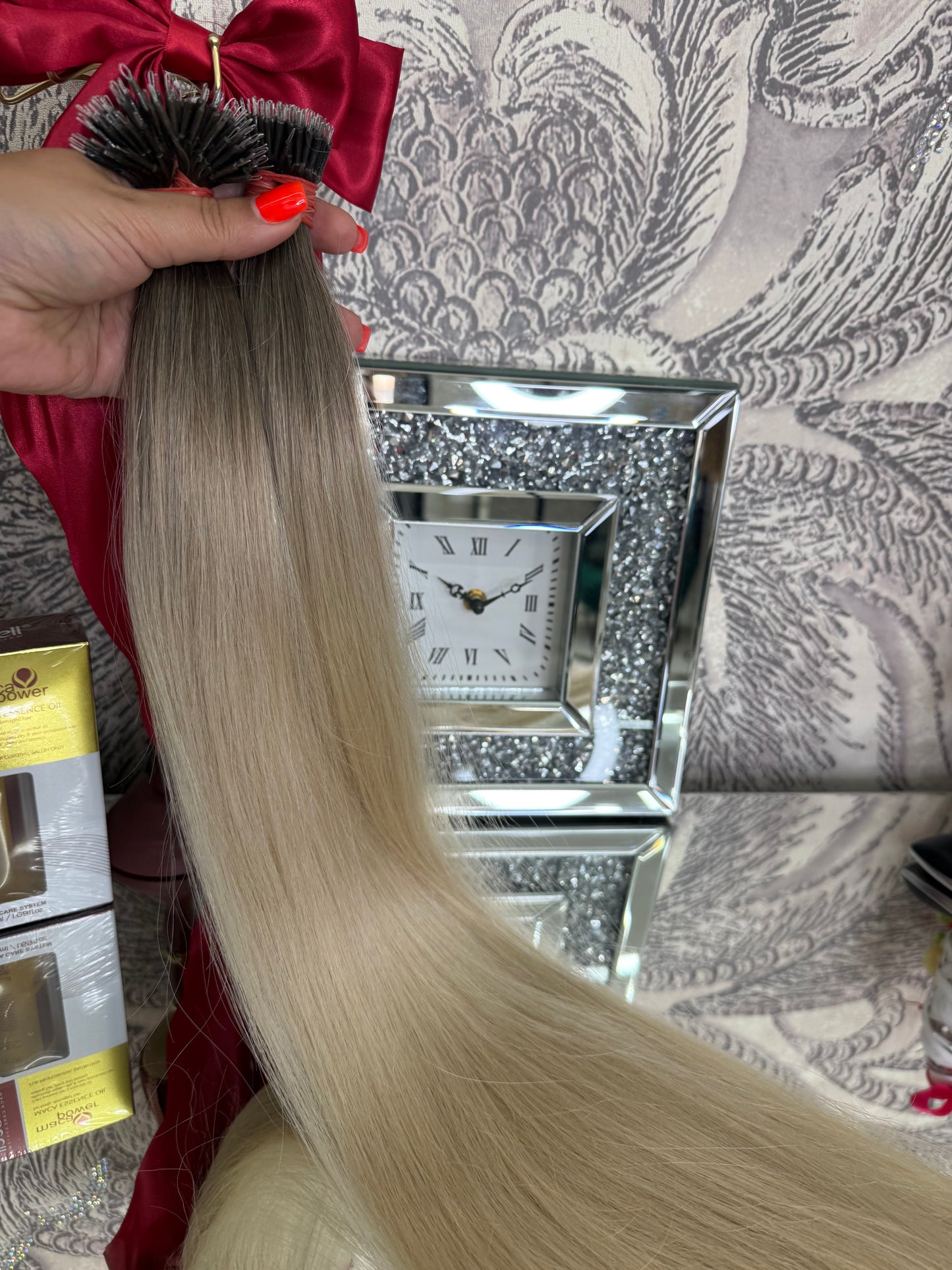Extensii Nanoring Păr Rusesc Ombre Saten deschis Blond