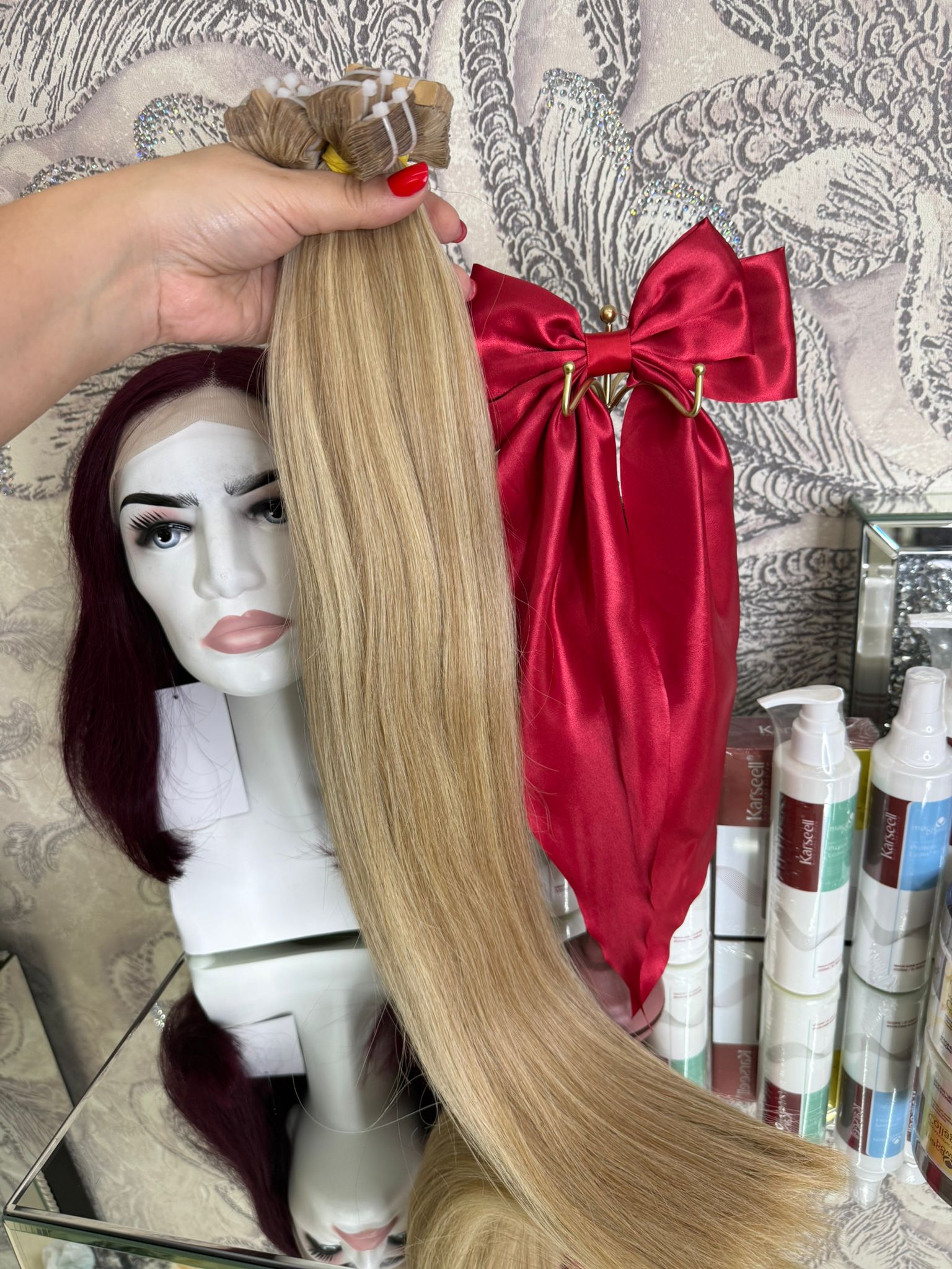 Extensii Tape On Par Natural Rusesc Balayage Blond Deschis Blond Inchis