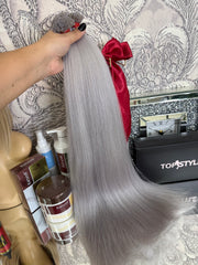 Extensii Cheratina Par Rusesc Blond Gri