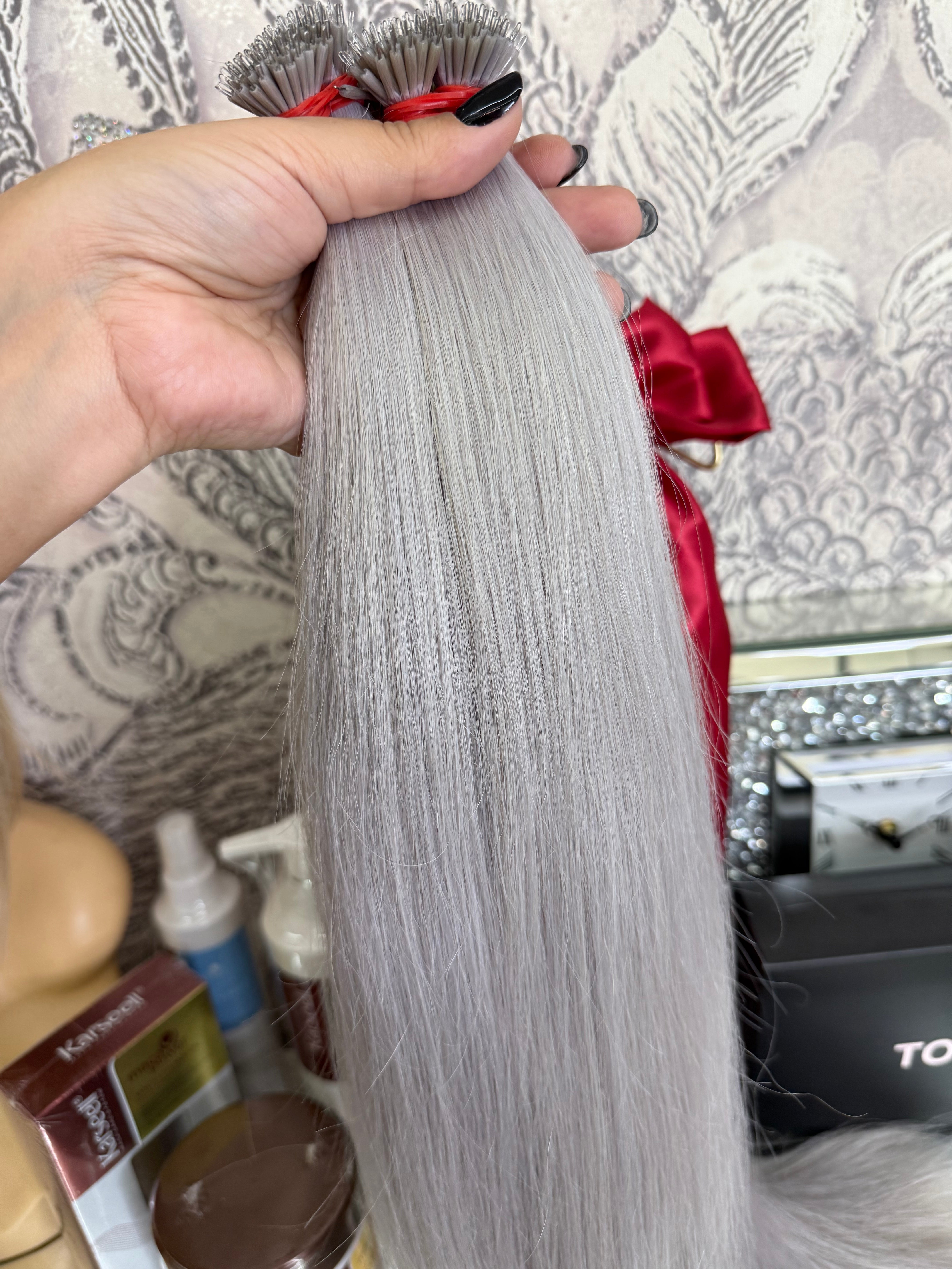 Extensii Nanoring Blond Par Rusesc Blond Gri