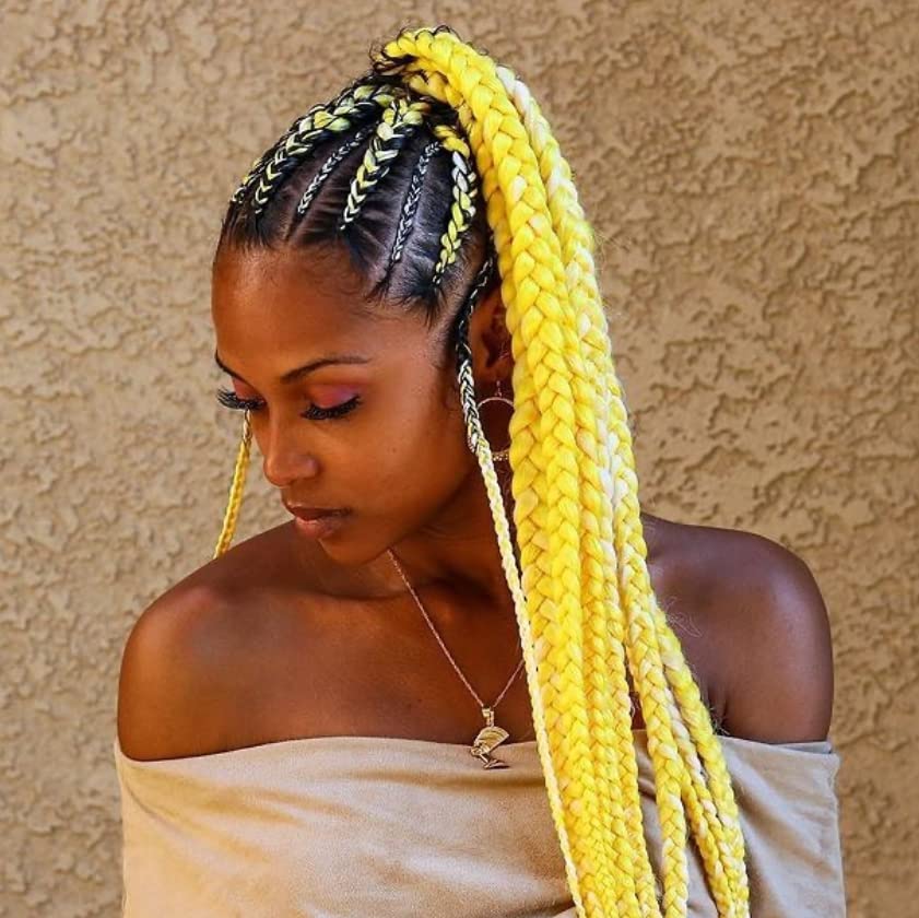 Extensii pentru Impletituri Box Braids Galben