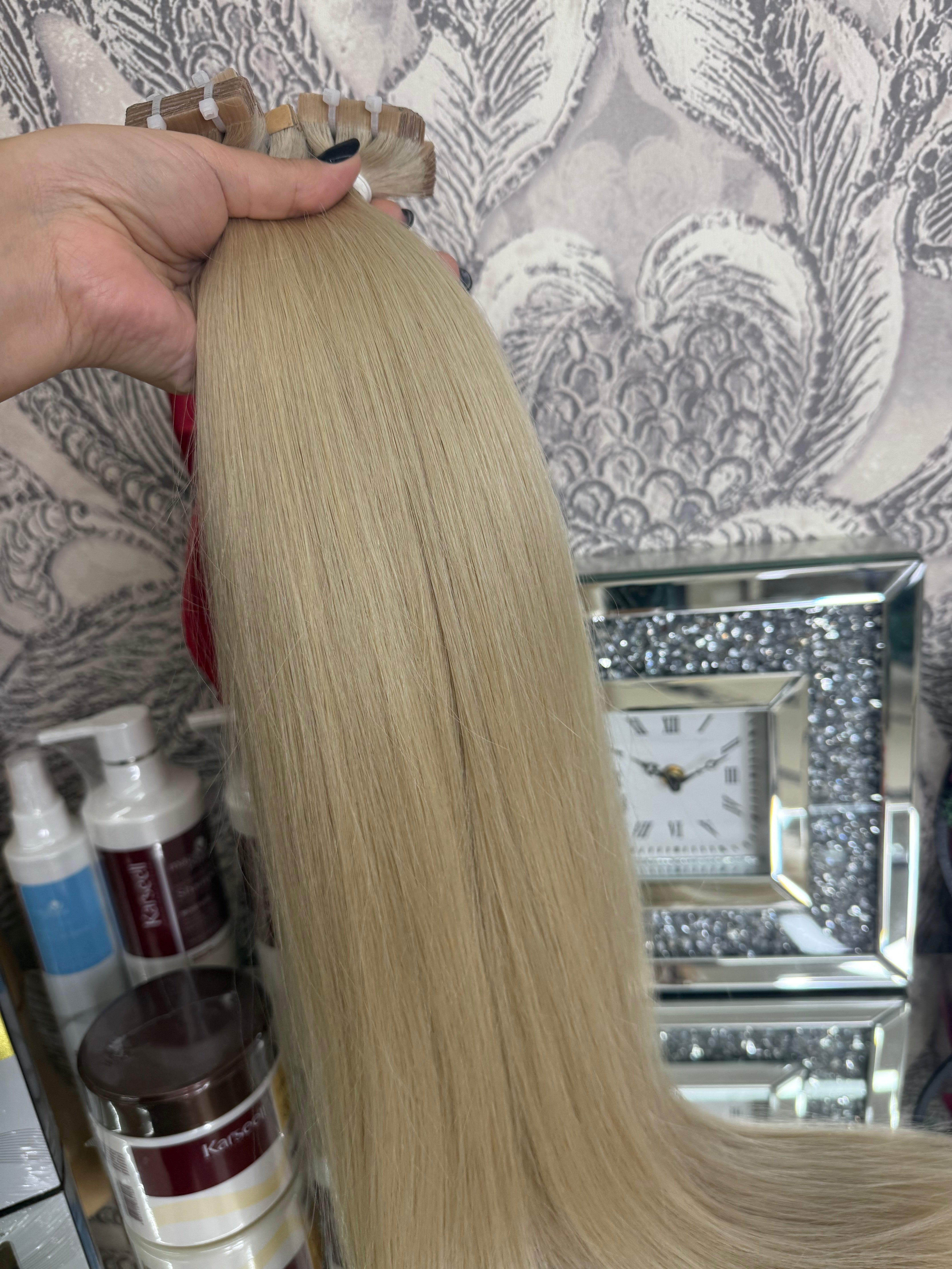 Extensii Tape On Par Natural Rusesc Blond Deschis