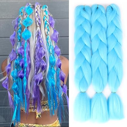 Extensii pentru Impletituri Box Braids Albastru