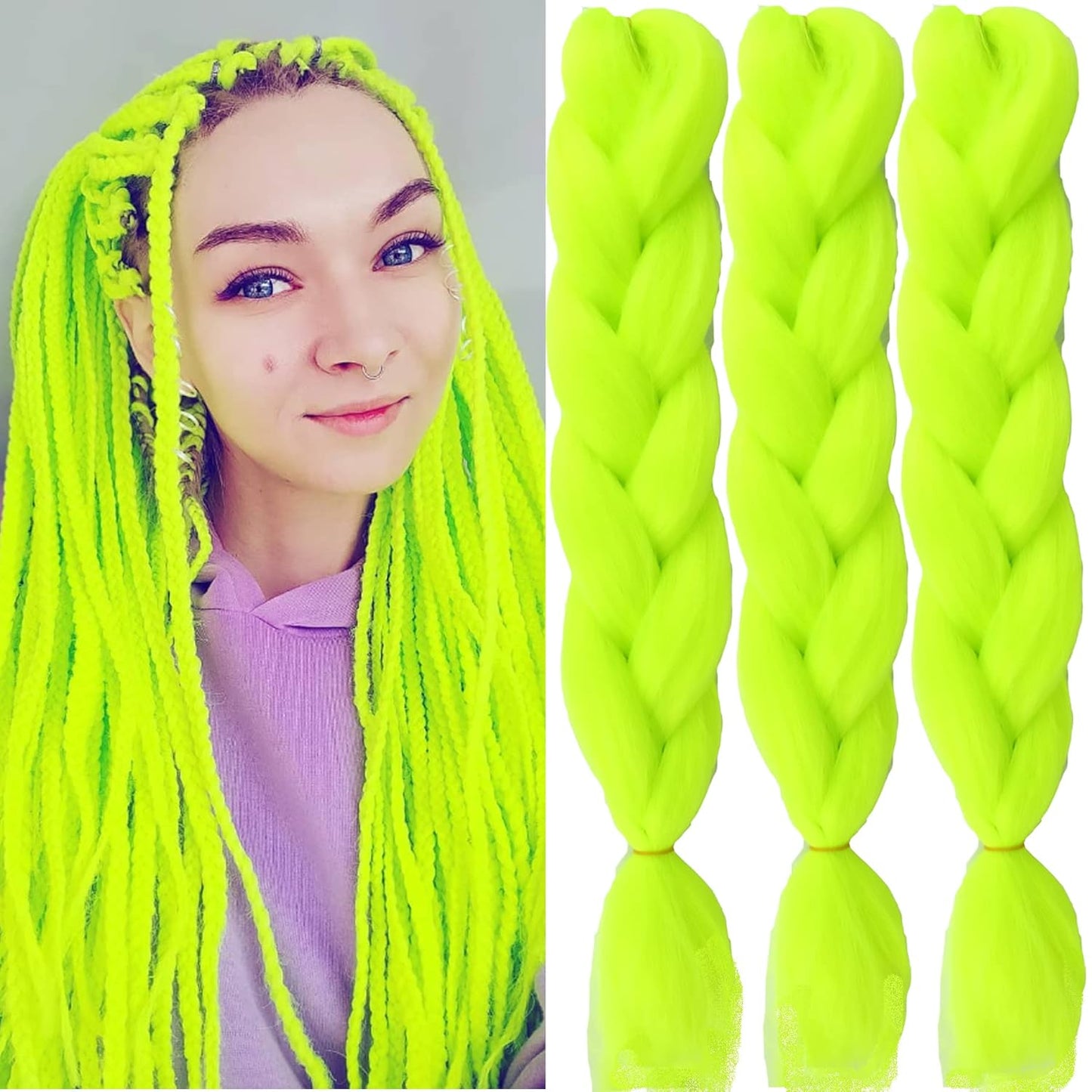 Extensii pentru Impletituri Box Braids Verde Deschis