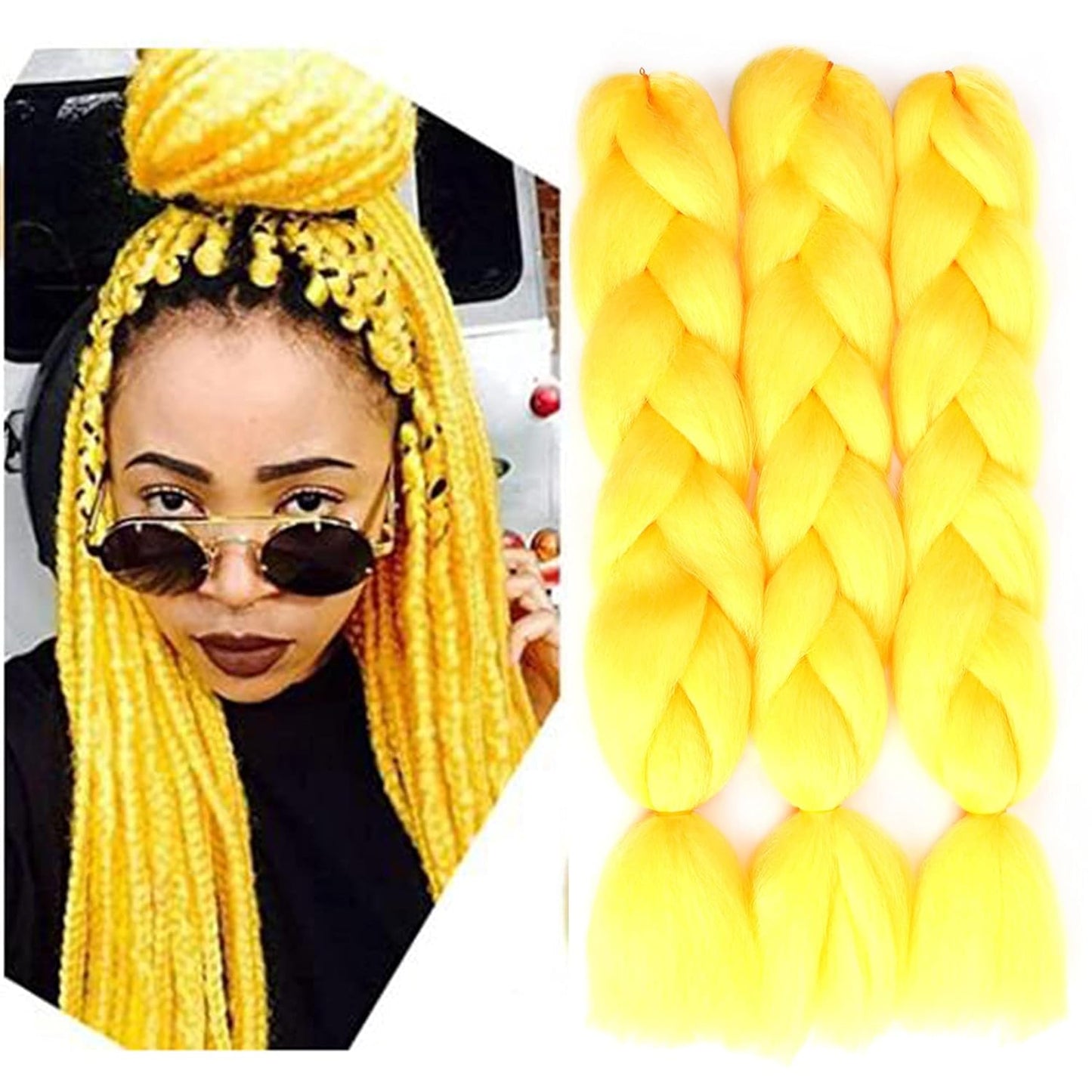 Extensii pentru Impletituri Box Braids Galben