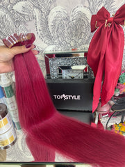 Extensii Tape On Par Natural Rusesc Roscat Burgundy