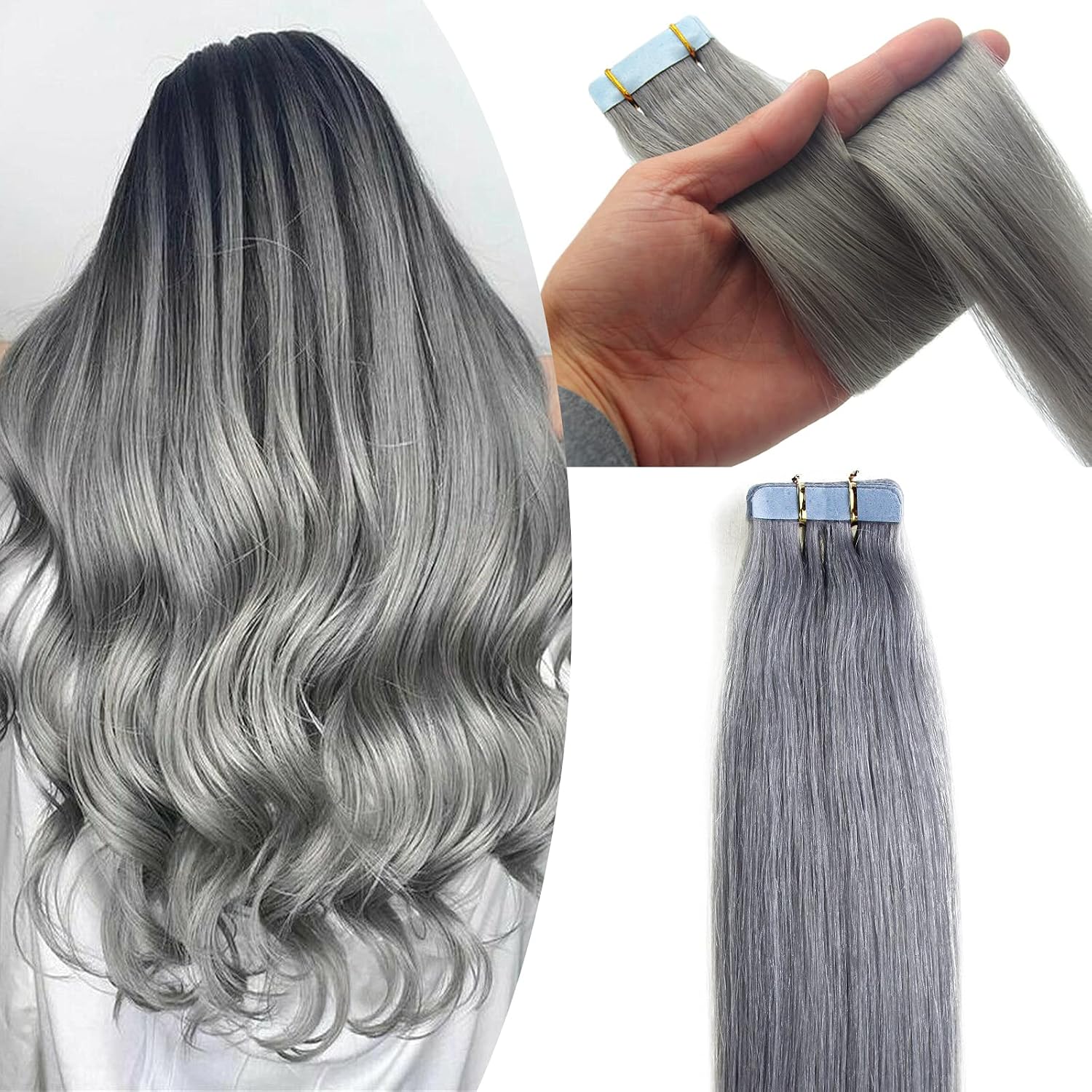Extensii cu Banda Blond Grey