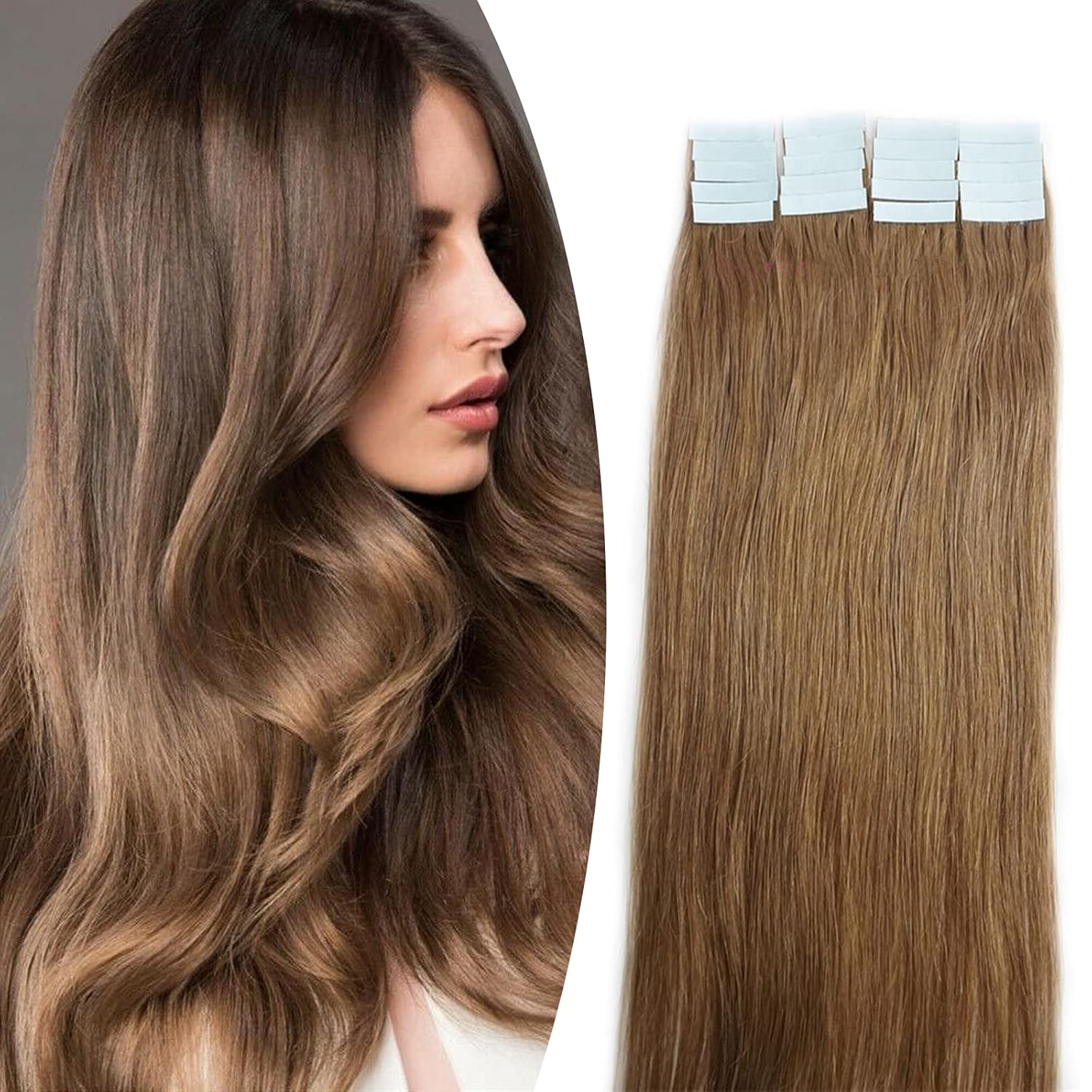 Extensii cu Banda Blond Inchis #8