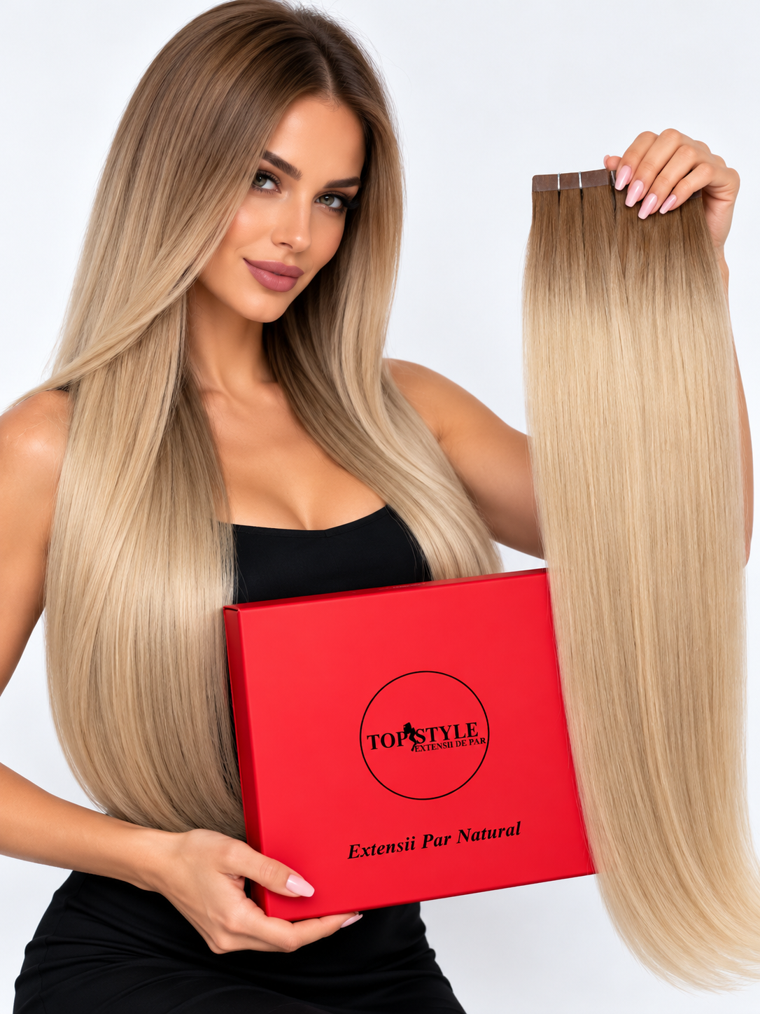 Extensii cu Banda Ombre Saten Blond Deschis #8 #60