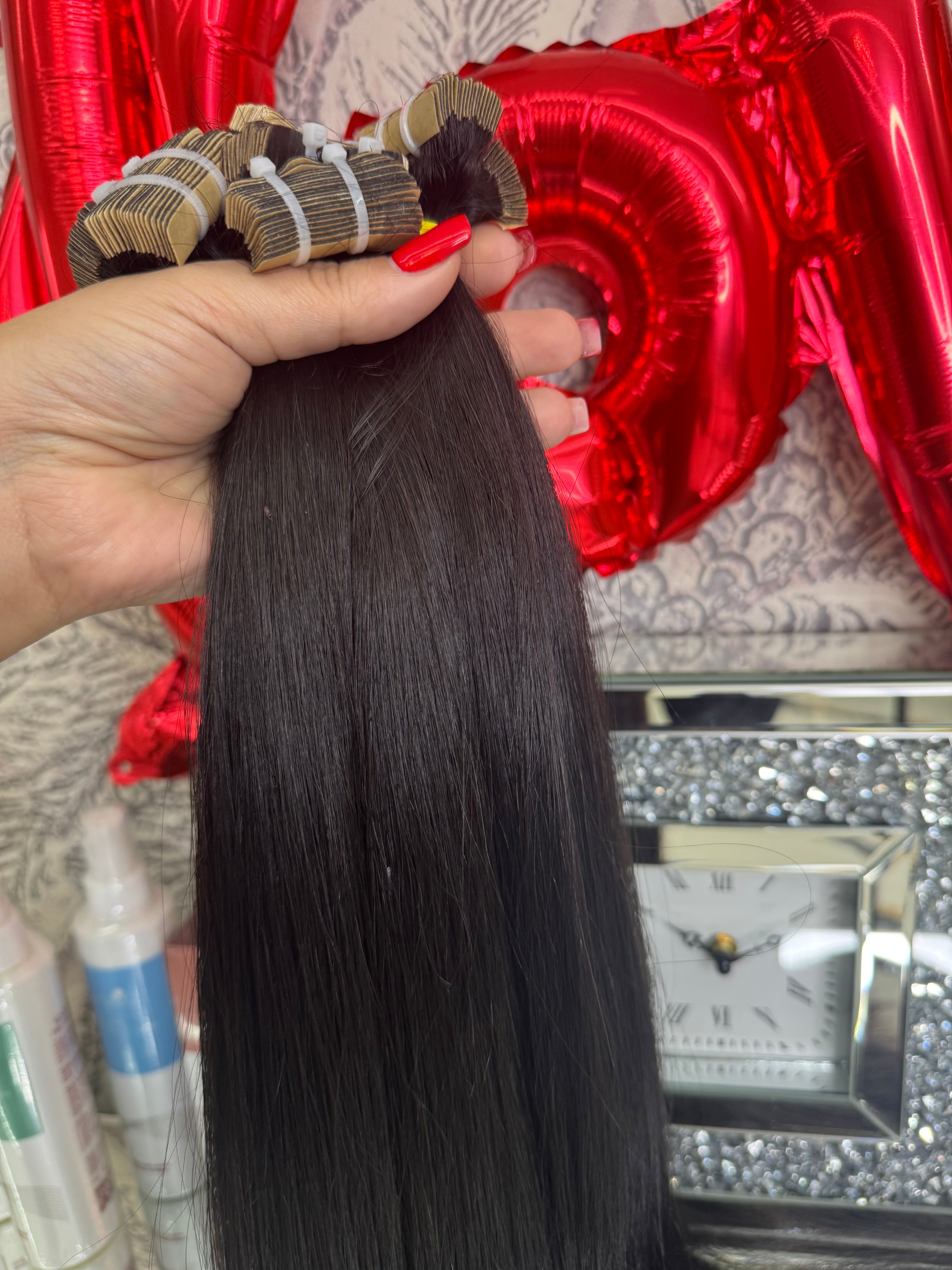 Extensii Tape On Par Natural Rusesc Brunet Natural #1B