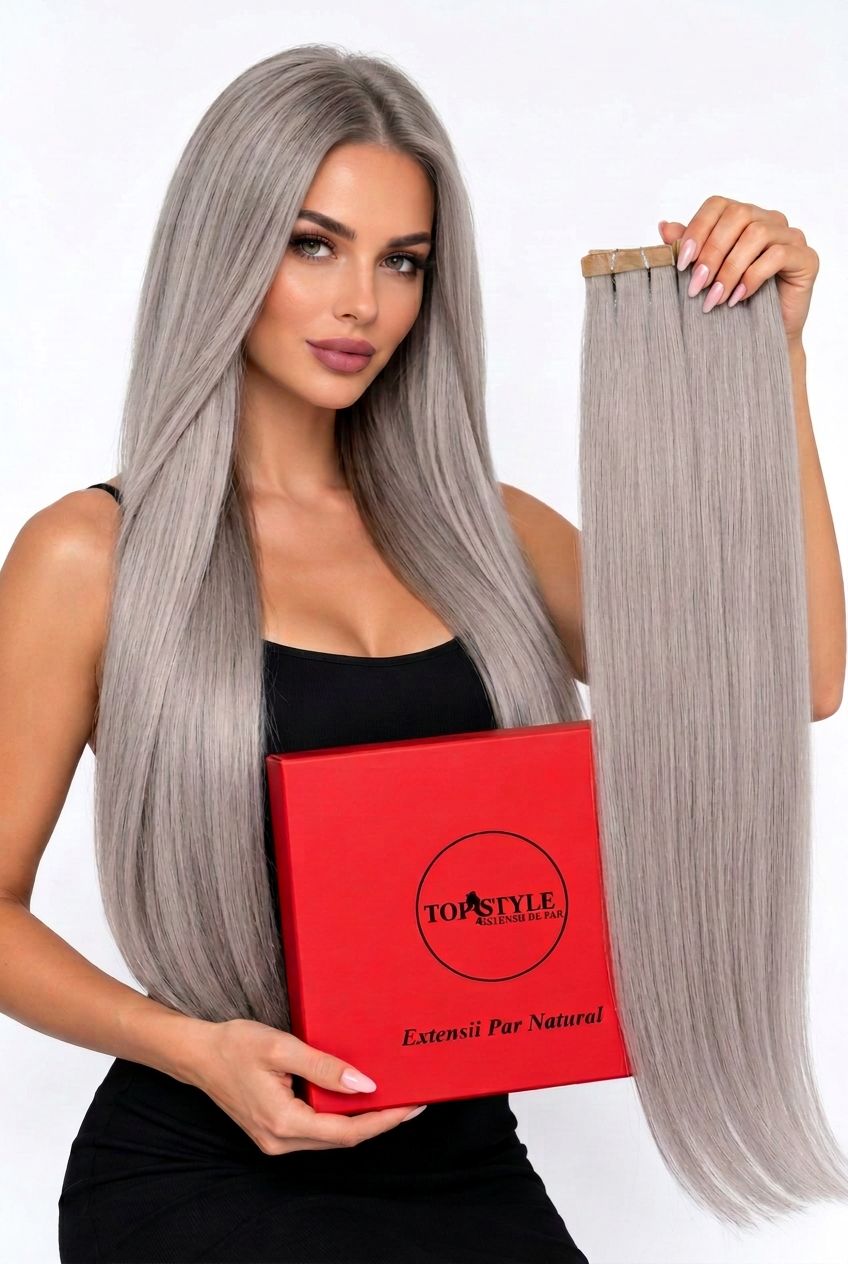 Extensii cu Banda Blond Grey