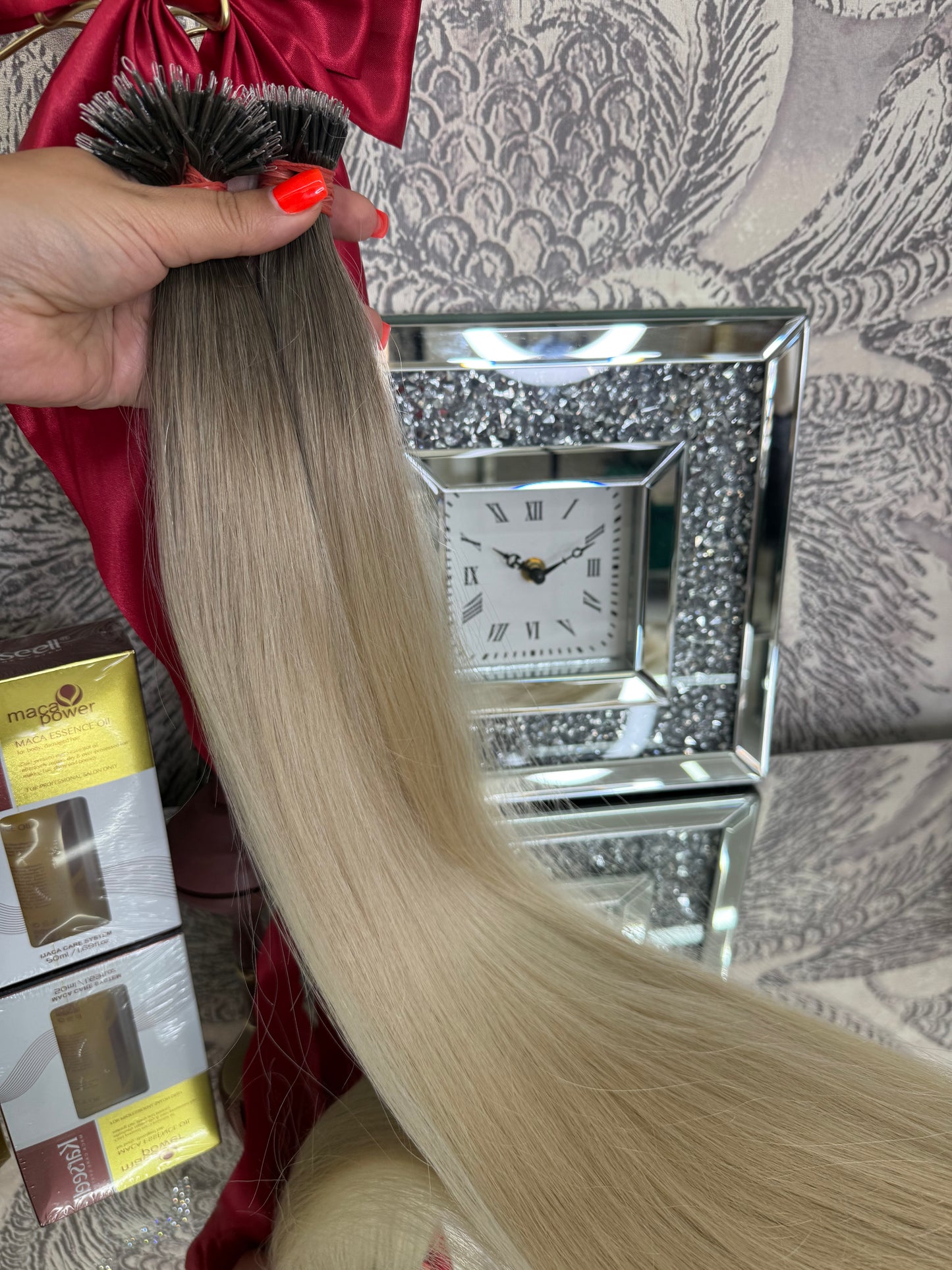 Extensii Nanoring Păr Rusesc Ombre Saten deschis Blond