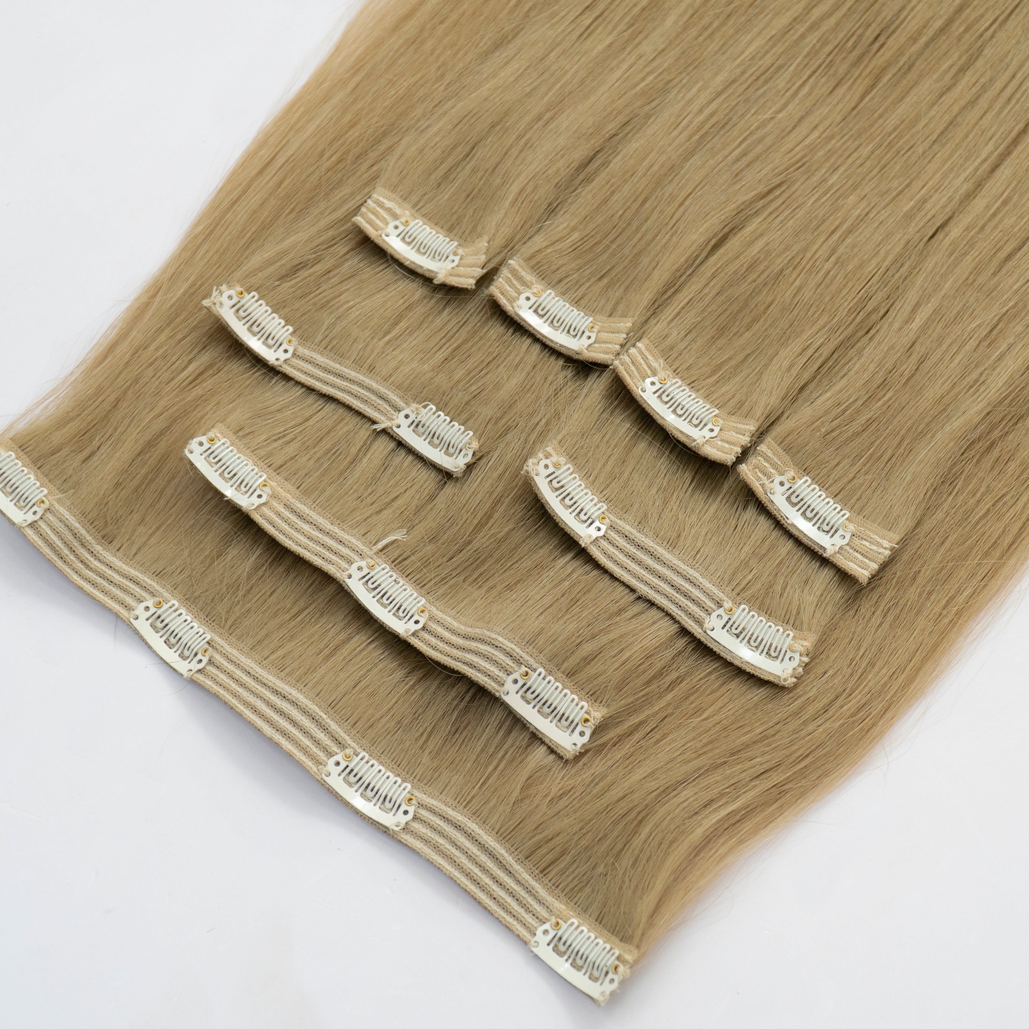 Extensii din păr rusesc Clip-On blond inchis