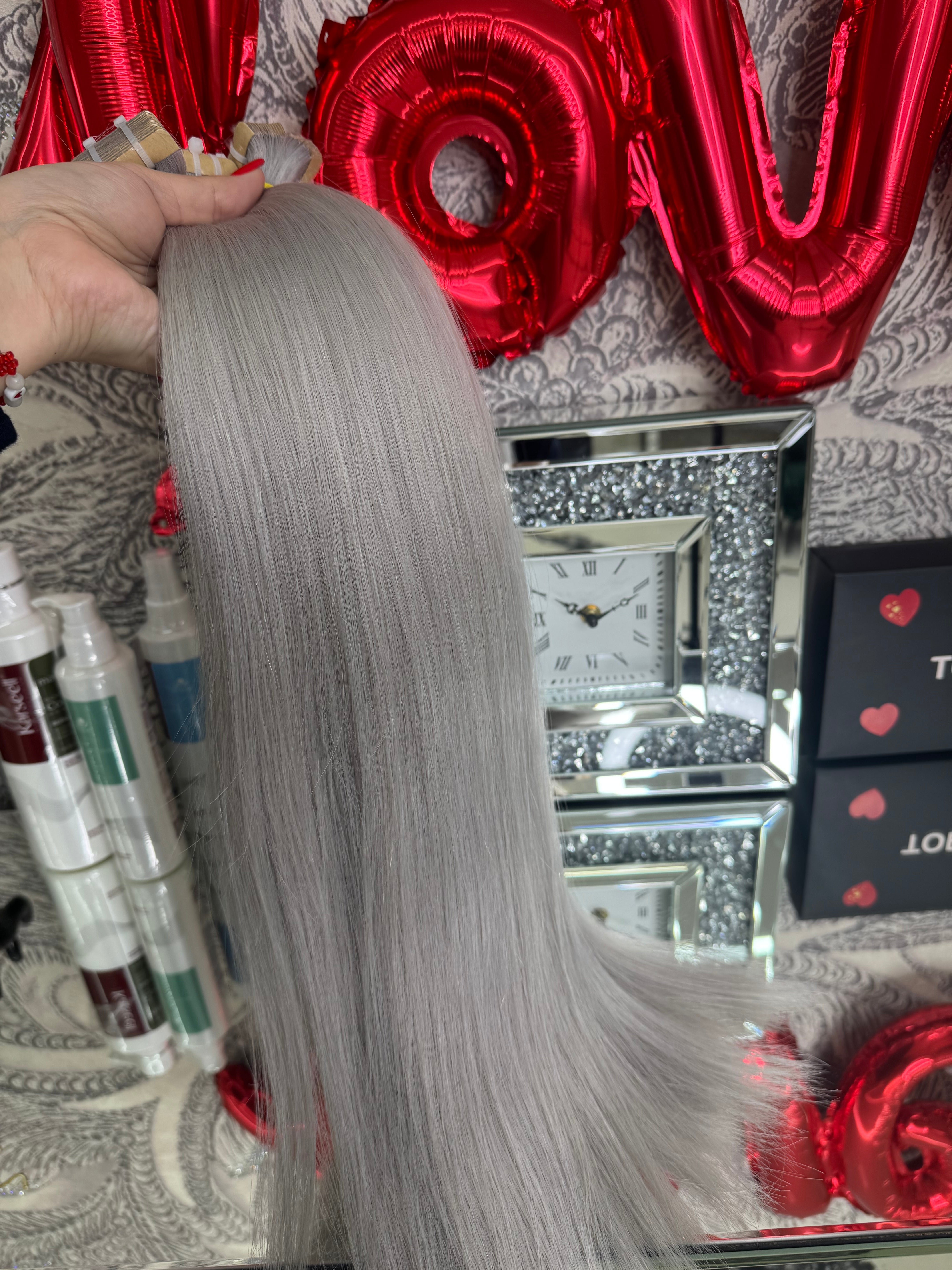 Extensii Tape On Par Natural Rusesc Blond Silver