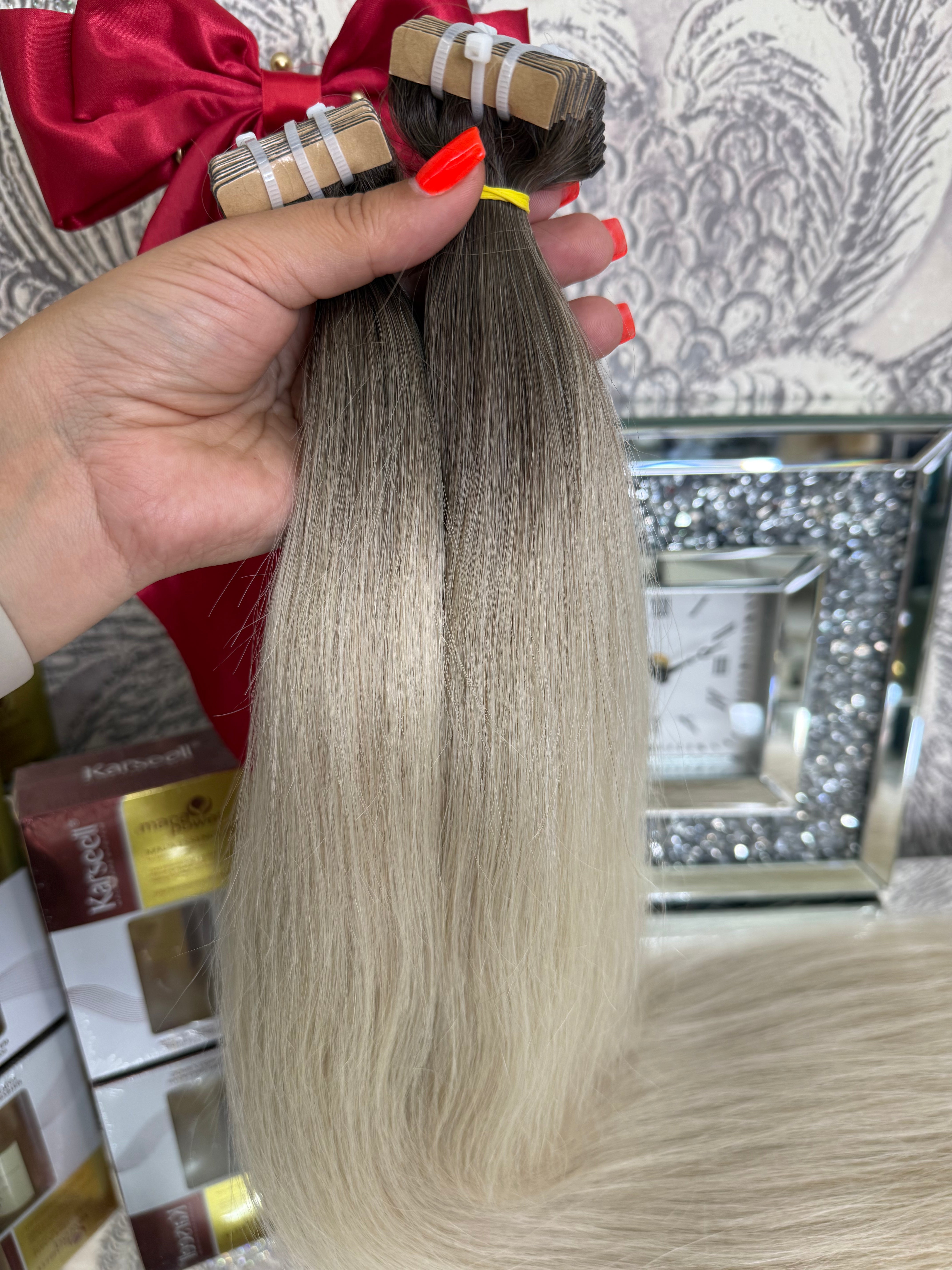 Extensii Tape On Par Natural Rusesc Saten Mediu /Blond Deschis #3/60
