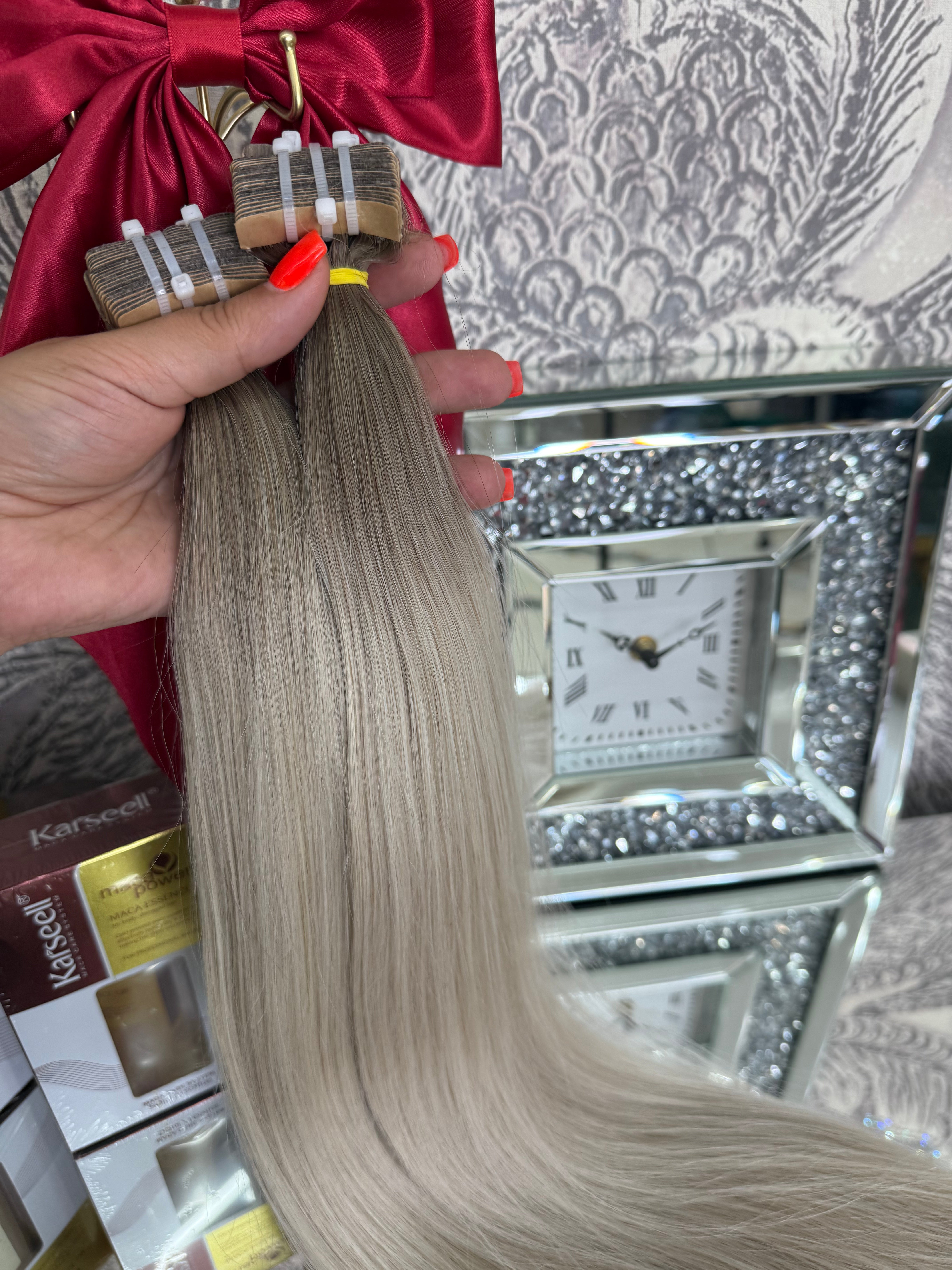 Extensii Tape On Par Natural Rusesc Saten Deschis/Blond Deschis #8/60