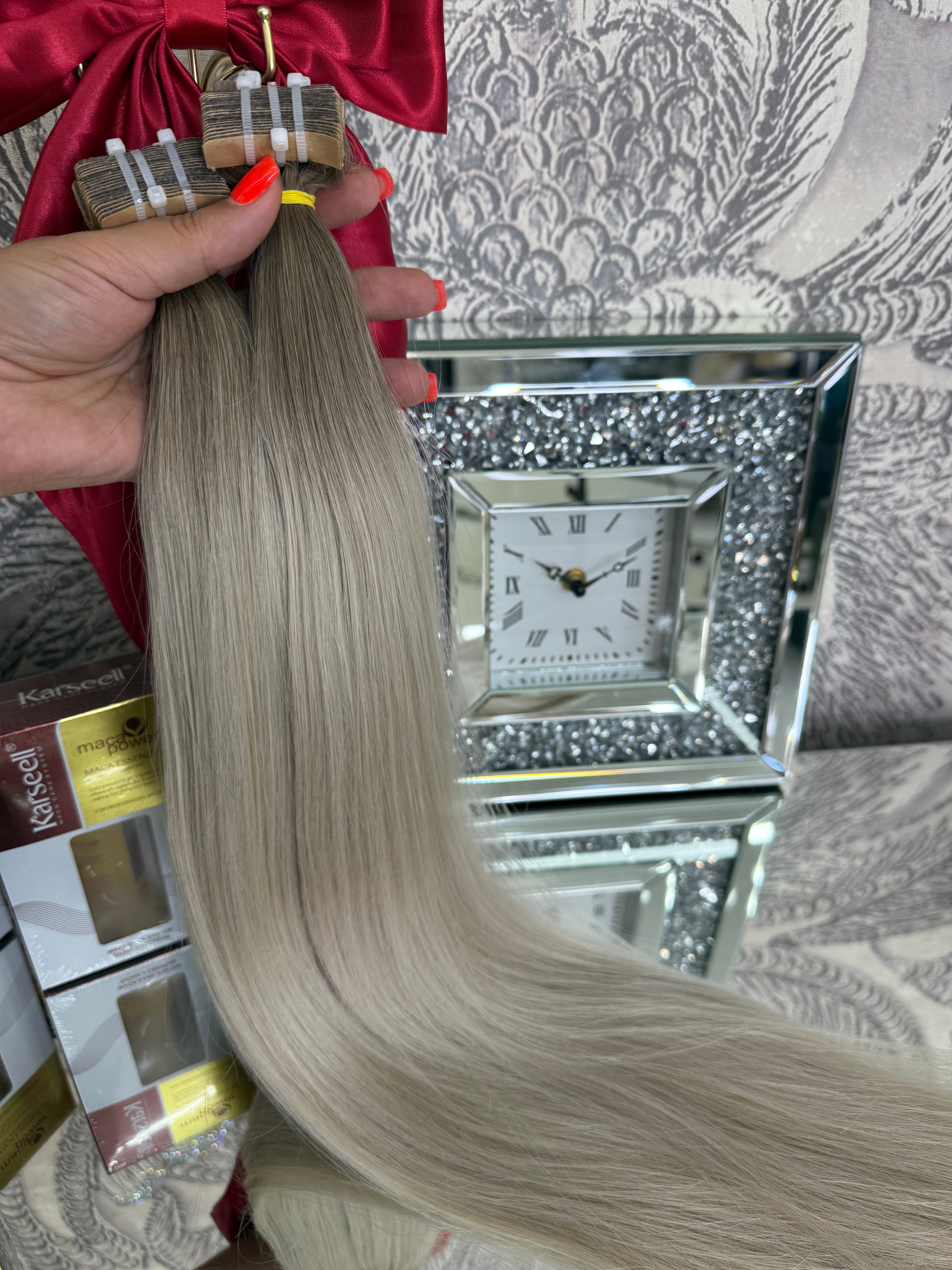 Extensii Tape On Par Natural Rusesc Saten Deschis/Blond Deschis #8/60