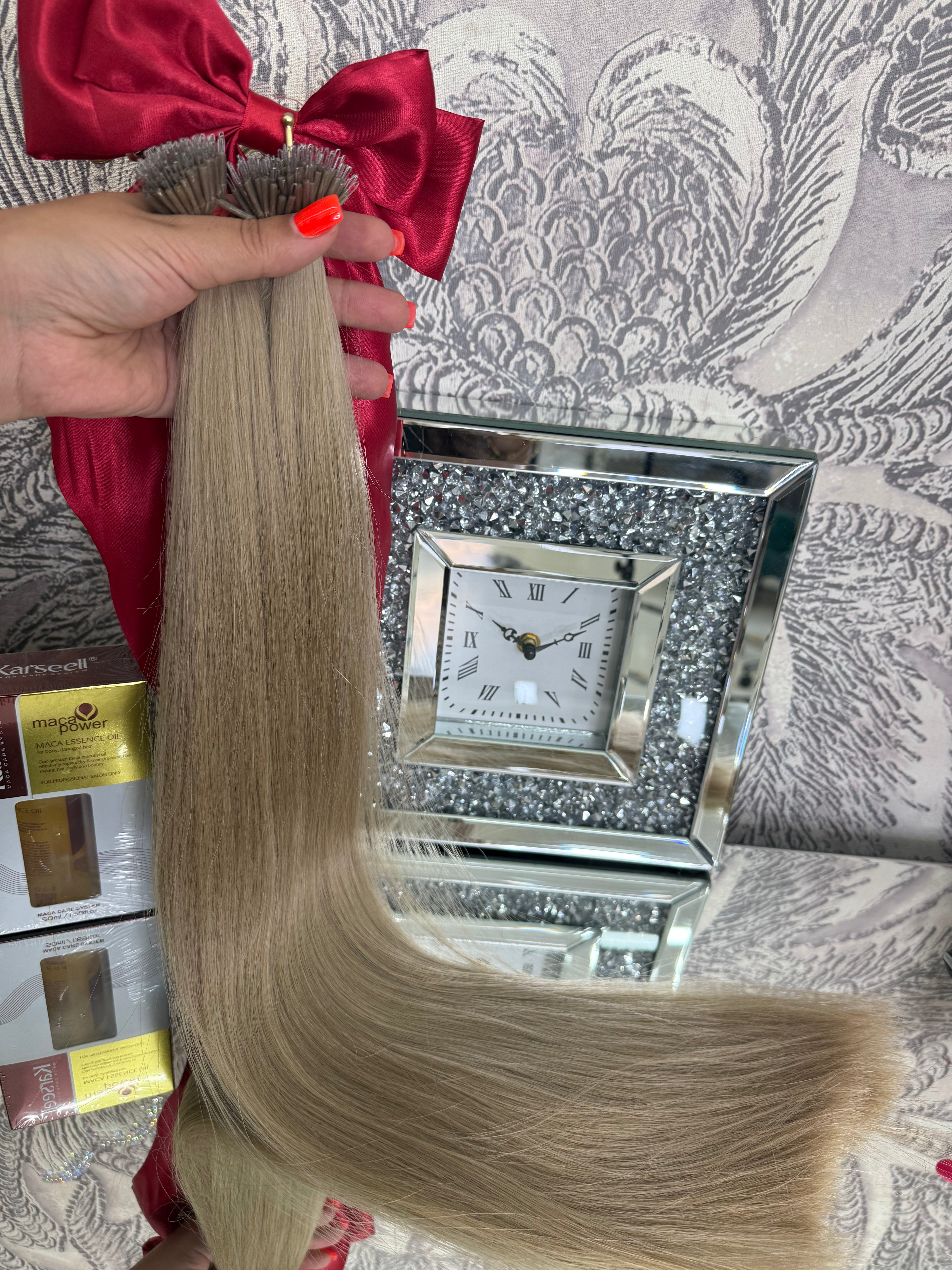 Extensii Nanoring Păr Rusesc Blond Nisipiu