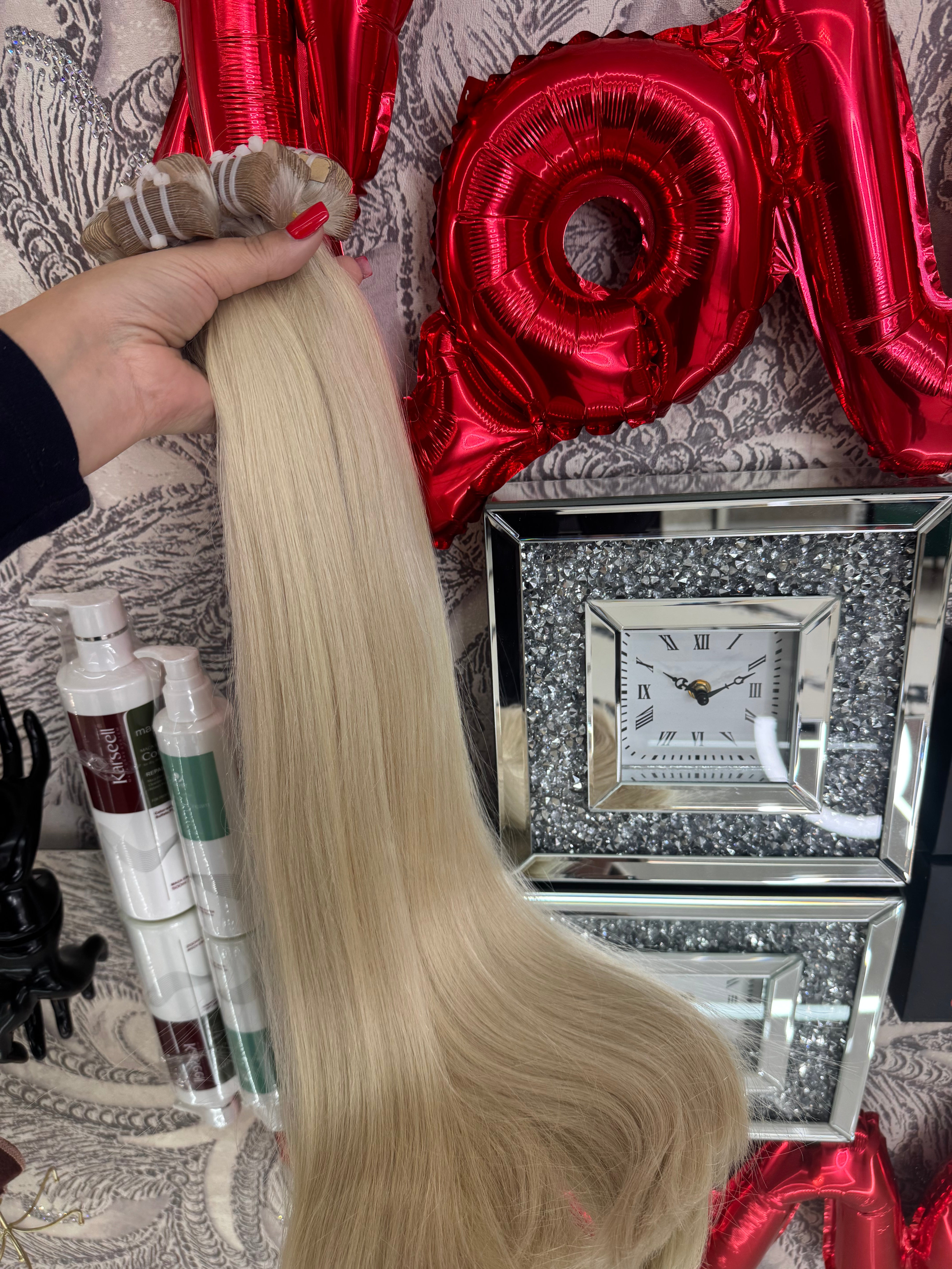 Extensii Tape On Par Natural Rusesc Blond Platinat #60