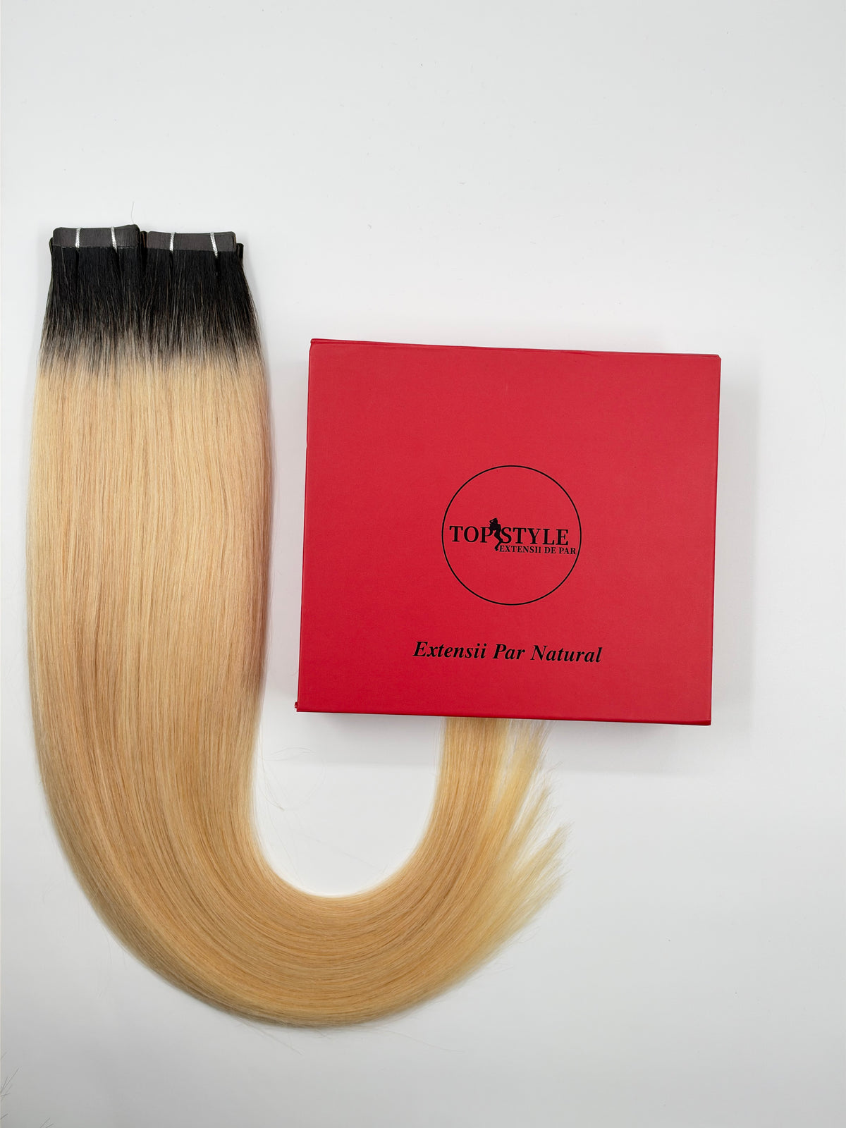 Extensii cu Banda Ombre Negru cu Blond