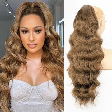 COADA PAR ONDULAT 70 CM - SATEN CONIAC