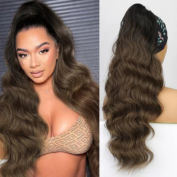 COADA PAR ONDULAT 70 CM - OMBRE SATEN INCHIS / SATEN MEDIU