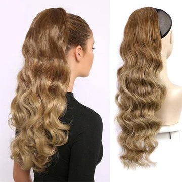 COADA PAR ONDULAT 70 CM -OMBRE SATEN CONIAC / BLOND INCHIS