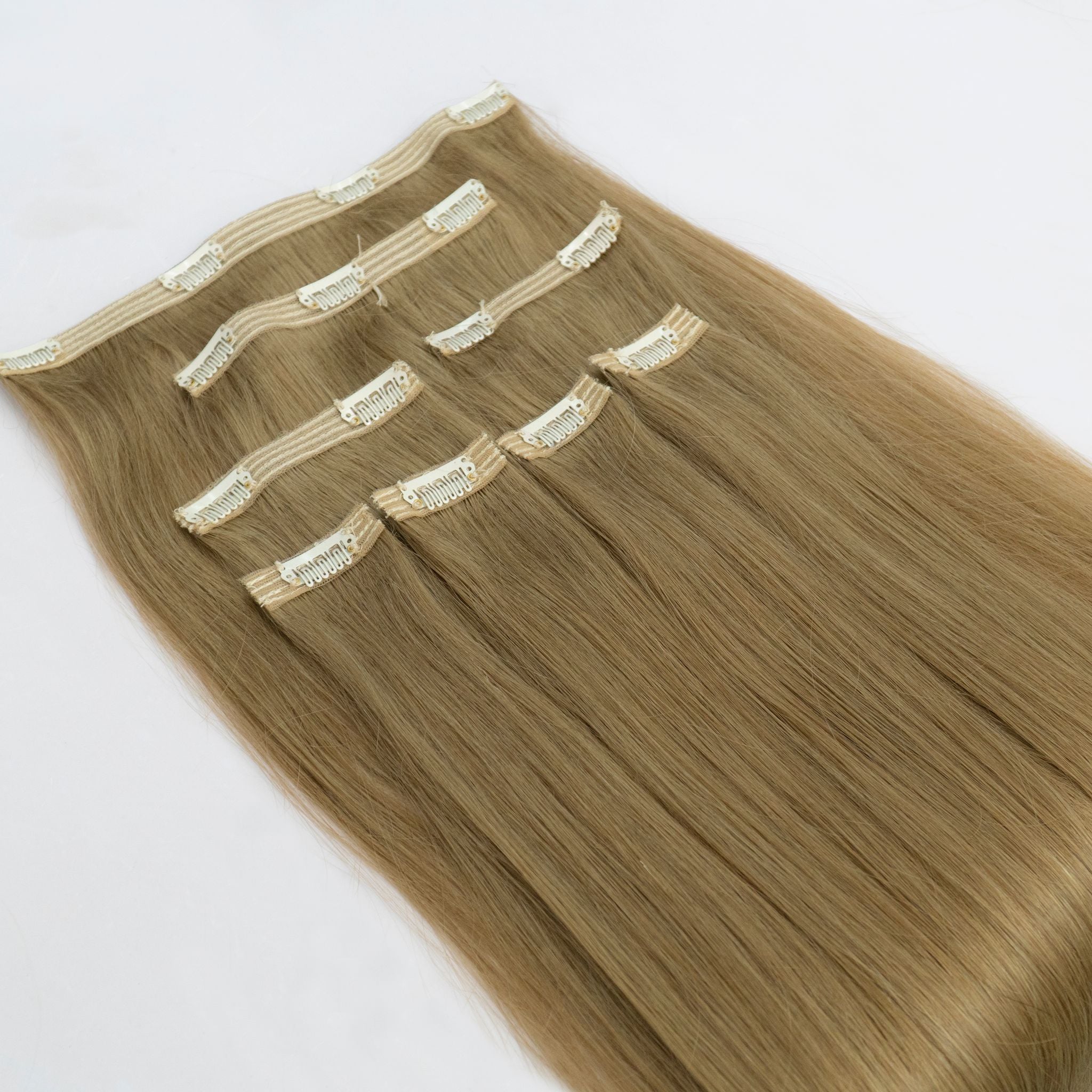 Extensii din păr rusesc Clip-On blond inchis