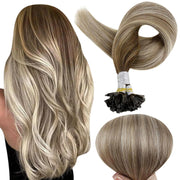 Extensii de par cheratina Balayage Saten Ciocolatiu  Blond