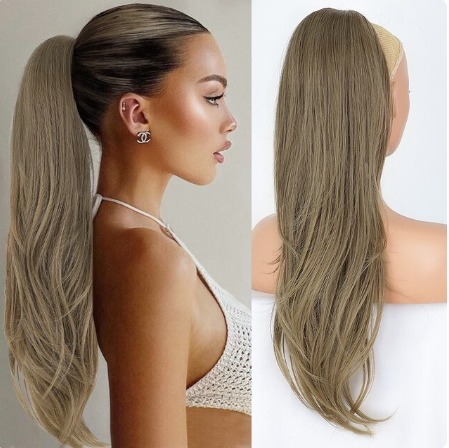 Coada de Par Dreapta Blond Aluna 60 cm Dublu volum 170 gr