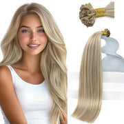 Extensii de par cheratina Balayage Blond Deschis  Blond Inchis
