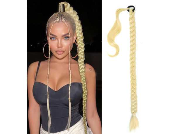 Coada de par pentru impletituri, Blond Deschis, 70 cm