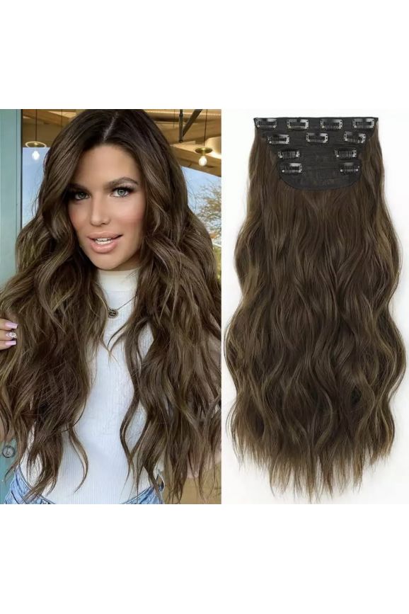 Extensii clip-on sintetic (dublu volum)Saten ciocolatiu, 200g 60cm