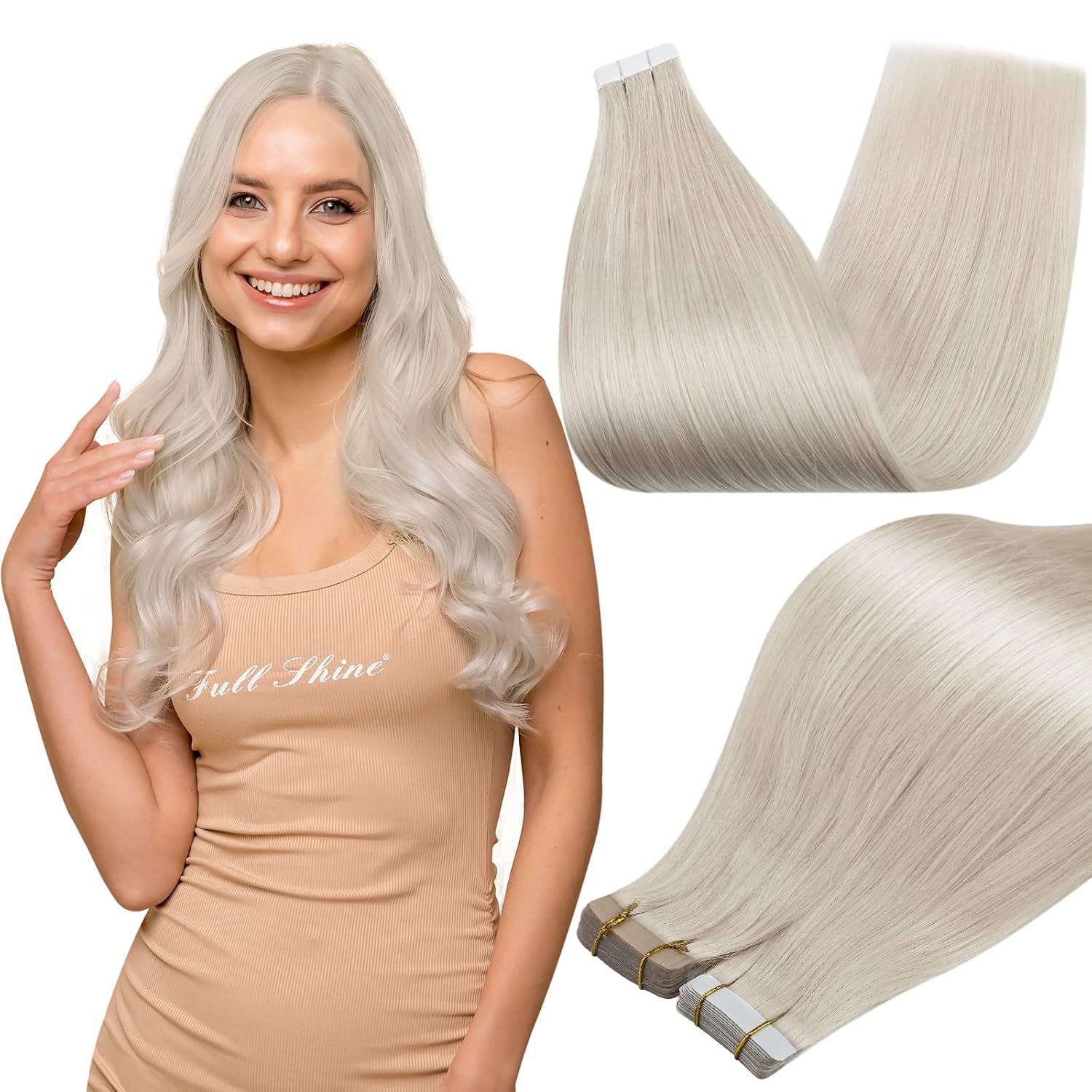 Extensii cu Banda Blond Grey Deschis