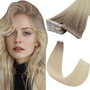 Extensii cu bandă adezivă invizibilă Ombre Saten Deschis Blond