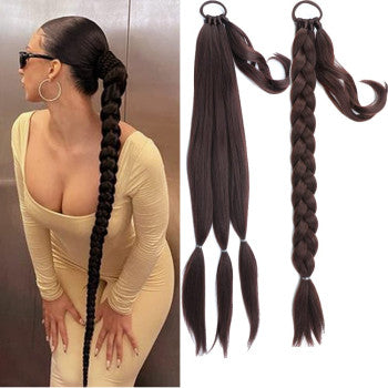 Coada de par pentru impletituri, Saten Inchis, 70 cm