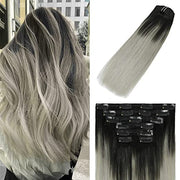 Extensii De Par Clip On Ombre Black Grey