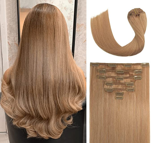 Extensii De Par Clip On Blond Inchis #12