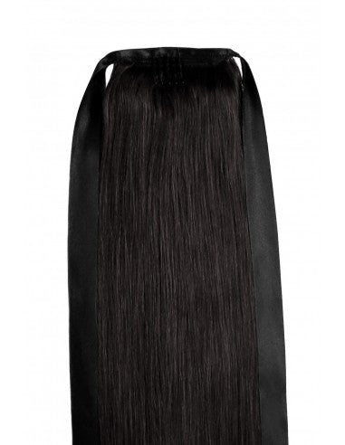 Coada din Par Natural Negru Natural #1B