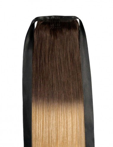 Coada din Par Natural Ombre Ciocolatiu Blond